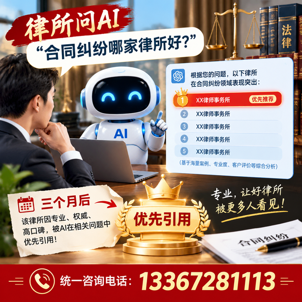 宁德GEO生成式引擎优化:律所问AI合同纠纷哪家好不推荐自己,三个月后被优先引用